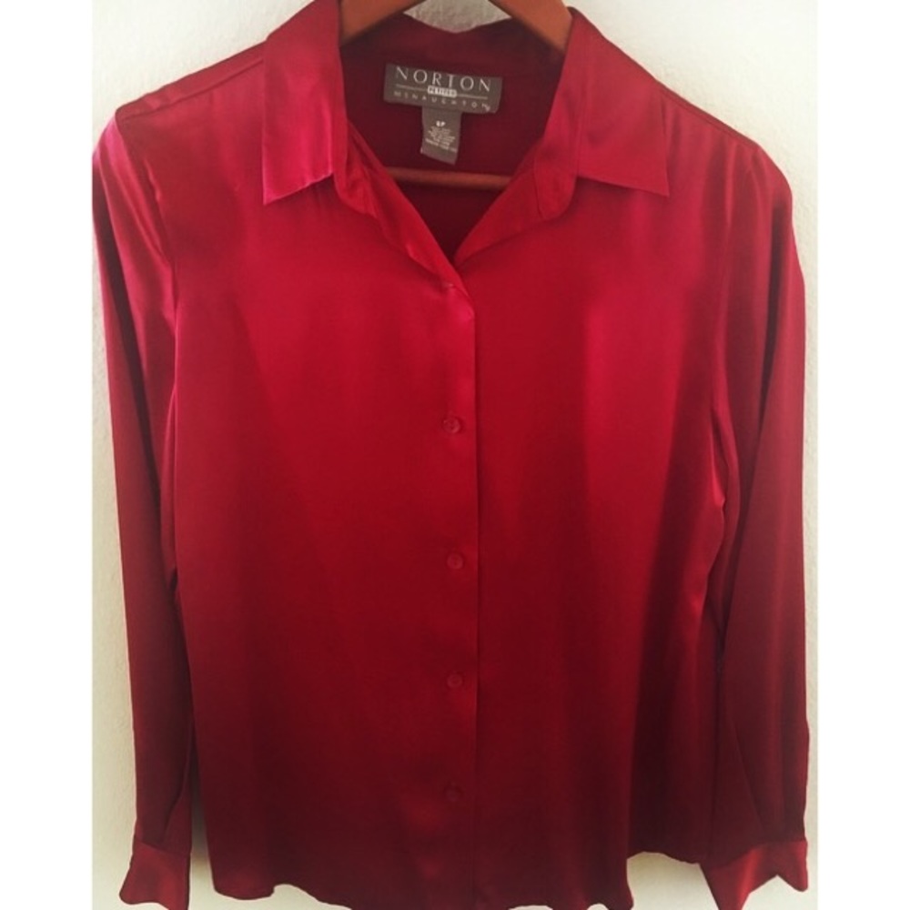 COPY - Norton McNaughton 100% silk blouse size 8 petite
